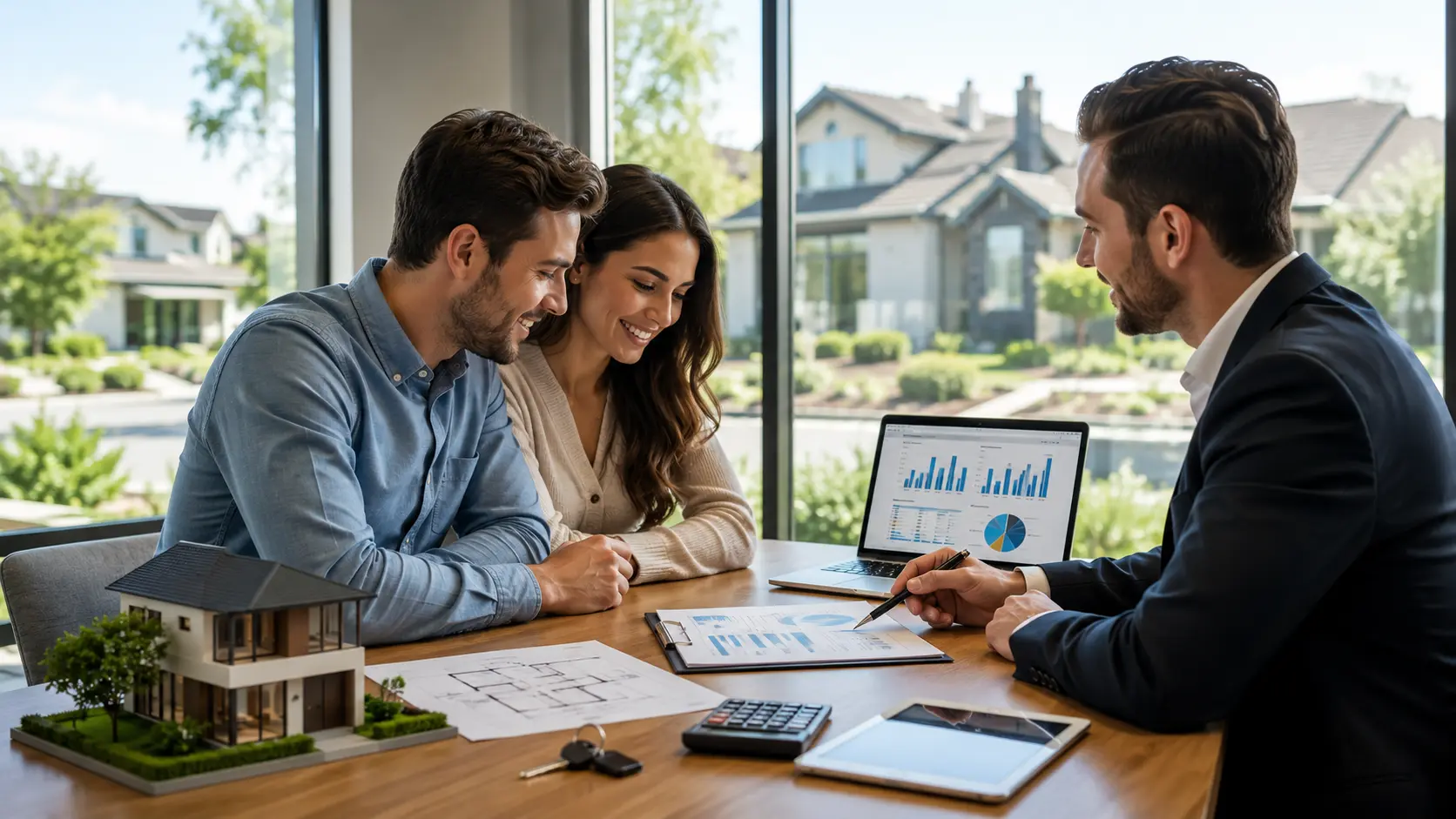Crestico mortgage advisor helping homebuyers explore agency loan options during a home financing consultation