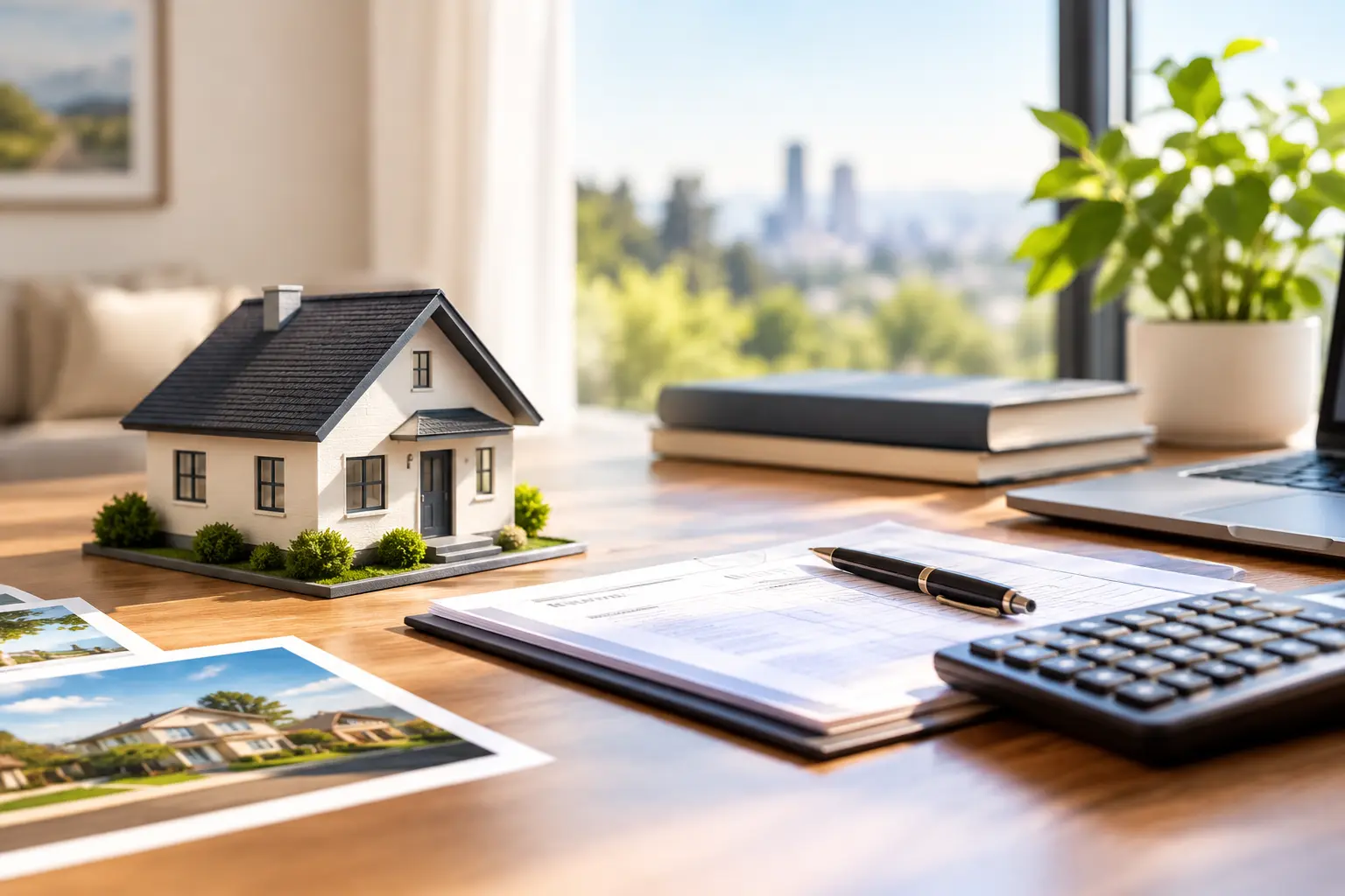 Miniature house with financial documents and calculator for IRC Section 121 home sale tax planning