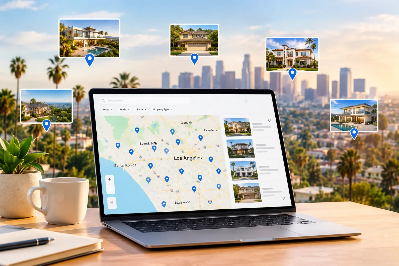 Interactive MLS map search for homes for sale across Los Angeles and Southern California